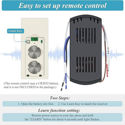 Smart WiFi Ceiling Fan Remote Control Kit, Universal 3 Speed Ceiling Fan Control with Dimmer, Compatible with Alexa, Google Assistant and Smart Life App, Remote Control Timing