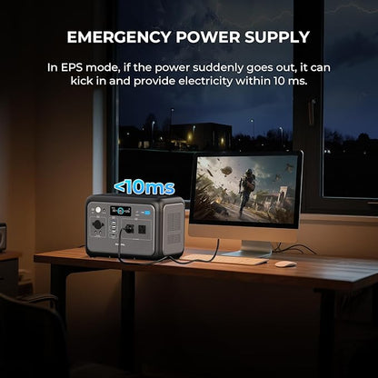 OUKITEL Portable Power Station 800W（Peak 1600W), 512Wh Solar Generator 1 Hour Fast Charging LiFePO4 Battery Backup for Emergency Home Camping RVs(Solar Panel Optional)