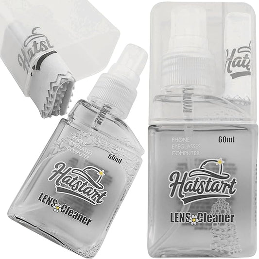 Laptop Screen Cleaner Kit: Phone Touchscreen Mist Spray and Cloth Wipes 2-Pack Grey, Hatstart Tablet Cleaning Kit for Car Display Computer TV PC Eyeglass, Compatible with iPhone, iPad, MacBook Pro