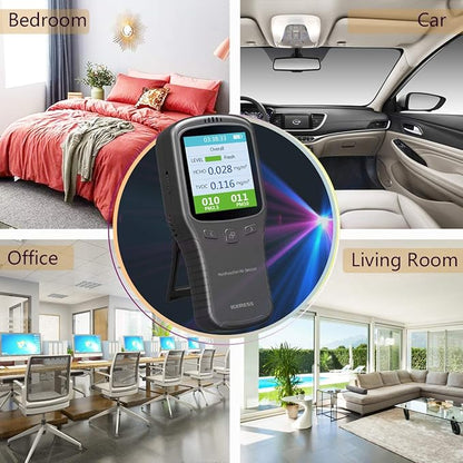 Indoor Air Quality Monitor, IGERESS Formaldehyde Detector, Pollution Monitor,Dust Tester, Detect Indoor HCHO/TVOC/PM2.5/PM10 (Gray)