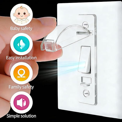 2 Pack Toggle Light Switch Cover Guard Child Proof Wall Light Switch Lock Protects Your Lights from being Accidentally Turned On or Off by Children and Adults, Clear
