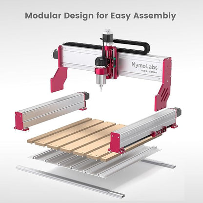 NBS-6040 CNC Router Machine with Custom-Made 710W 7000-30000 RPM Trim Router Spindle & ER-11 Collet, Linear Rails & Ball Screws on 3-axis, Engraving for Wood Acrylic Aluminum