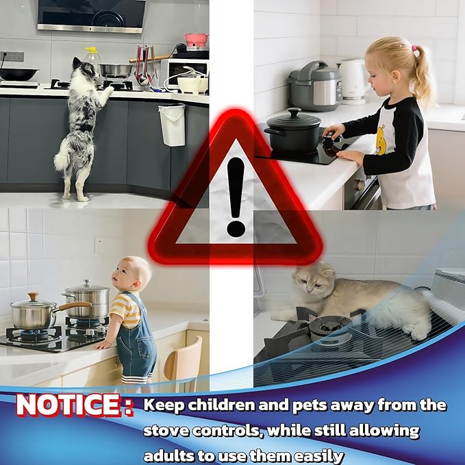 5Pack Stove Knob Safety Covers, Gas Stove Knob Covers for Child Safety, Baby Proofing Oven Knob Locks with Secure Adhesive – Child & Pet Proof Stove Knob Covers