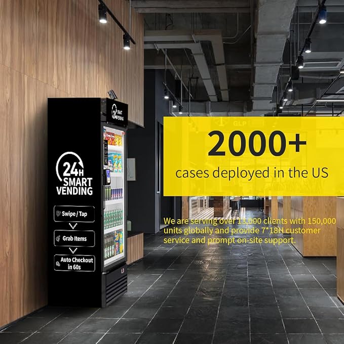 HAHA AI Smart Open-Front Vending Machine - 245-Capacity Commercial Refrigerated Unit for Offices/Schools/Gym, with Contactless Payment, AI Visual Recognition & App Management US360