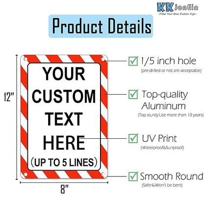 Custom Sign Outdoor Metal, Personalized Metal Sign for Parking, Gate, Delivery, Garage, Weatherproof Customized Signs for Outside, Make Your Own Signs Custom(12x8 Inches, Border)