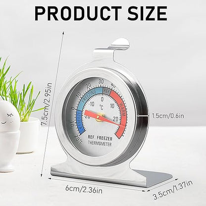 16 Pack Refrigerator Thermometer Large Dial Freezer Thermometer Classic Series Fridge Alarm Thermometer Internal Temperature Gauge for Fridge Freezer Cooler
