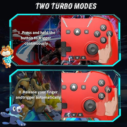 Bluetooth Controller for Switch/Mac/PC/Steam/Mobile Phone/iOS/Android//TV/iPad/Table/Apple Arcade MFi Games, switch pro controller wireless with Adjustable Dual Motion,Turbo,Macros,6-Axis,Wake Up for Black Myth: Wukong (Black) (Purple) (Red)
