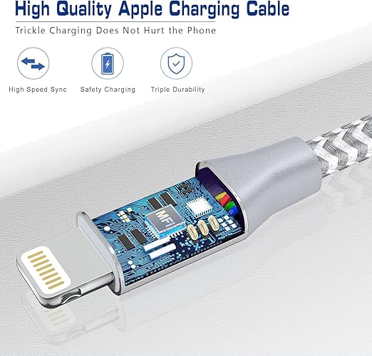 [Apple MFi Certified] Short iPhone Charger 1.5ft 2Pack,USB A to Lightning Cord Nylon Braided 18 Inch Fast Charging iPhone Cable Compatible with iPhone 14 13 12 11 Pro/Max/Mini Xs SE2/iPad for Car