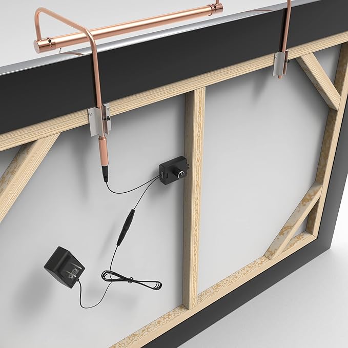 Cocoweb 12 Inch Tru-Slim Copper Picture Light - LED, 2700K, Adjustable Arm, Plug-in, Toggle Switch, Sleek and Compact Design