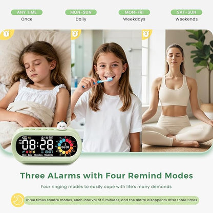 Mooking Digital Alarm Clock for Bedroom, Visual Timer for Kids, 199 Minute Rechargeable Digital Clock with Timers for Home School Supplies Study Teaching Time Timer Management Tool Countdown Timers