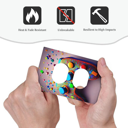 Videos Game Controller Duplex Outlet Decorative Light Switch Covers Electrical Faceplate Switchplates for Bathroom Kitchen Home