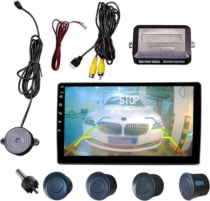 LCD Parking Sensor Kit - Displays Data on Original Screen, Easy Rear Installation, Compatible with All Camera Formats (AHD, CVBS), 18 Probe Colors to Match Any Vehicle