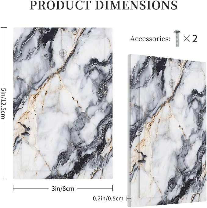 Light Switch Cover Plate Black Gold Marble Abstract Modern Luxury 1 Gang No Device Blank Wall Plate Electrical Outlet Cover Decorative Switch Plate Covers for Bedroom Home Decor