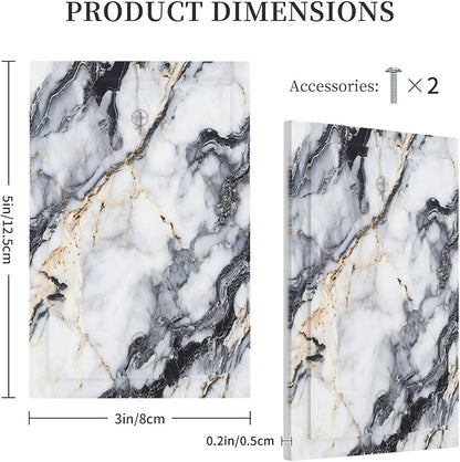 Light Switch Cover Plate Black Gold Marble Abstract Modern Luxury 1 Gang No Device Blank Wall Plate Electrical Outlet Cover Decorative Switch Plate Covers for Bedroom Home Decor