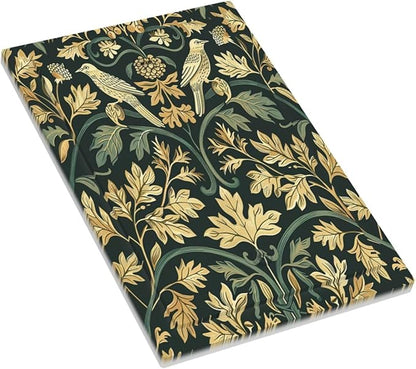 Light Switch Cover Plate William Morris Vintage Botanical Birds Golden Green Leaves 1 Gang No Device Blank Electrical Wall Plates Faceplate Decorative Switch Plate for Bedroom Home Decor