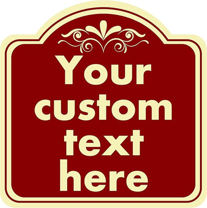 Custom Sign, Custom Indoor/Outdoor Decorative Sign，Aluminum Weatherproof Metal Sign Multiple Sizes, Customize for Office, Business, Workplace, office, Home, Delivery Signs, 10*10 Inch, Reddish