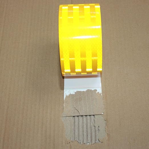 Non Fading Yellow Reflective Tape 3 inch Wide, Outdoor Waterproof High Visibility Warning Industrial Marking Tape, Safety Stickers (168 feet)