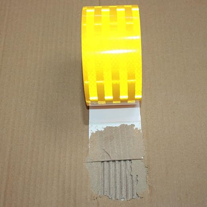 Non Fading Yellow Reflective Tape 3 inch Wide, Outdoor Waterproof High Visibility Warning Industrial Marking Tape, Safety Stickers (168 feet)