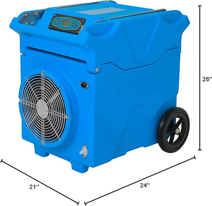 Mounto MOUNTO 230Pints LGR Commercial Compact Dehumidifier with Pump and Drain Hose, LGR Portable Dehumidifier with wheels for Home, Basements, Garages, and Job Sites (Blue)