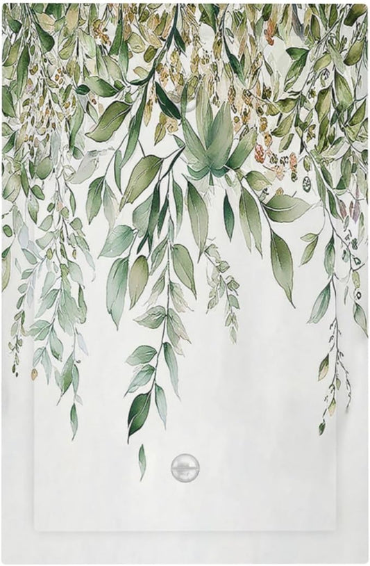 Light Switch Cover Plate Sage Green Eucalyptus Watercolor Plant Leaves 1 Gang No Device Blank Electrical Wall Plates Faceplate Decorative Switch Plate for Bedroom Bathroom Decor