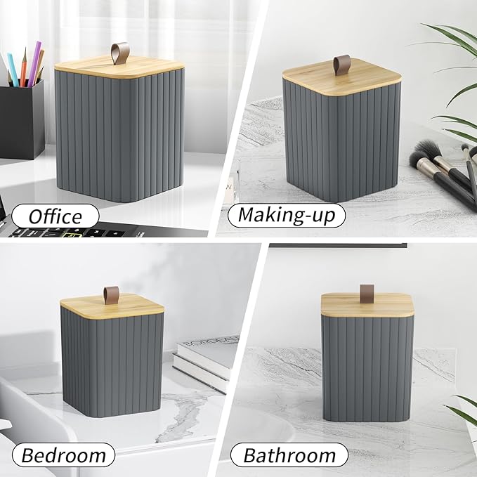 Bathroom Accessory Set - Grey Bathroom Set, 12PC Bathroom Accessories Set, Grey Bathroom Accessories Set, Mini Trash Can, Toilet Brush, Trash Can & Soap Dispenser