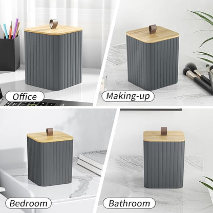 Bathroom Accessory Set - Grey Bathroom Set, 12PC Bathroom Accessories Set, Grey Bathroom Accessories Set, Mini Trash Can, Toilet Brush, Trash Can & Soap Dispenser