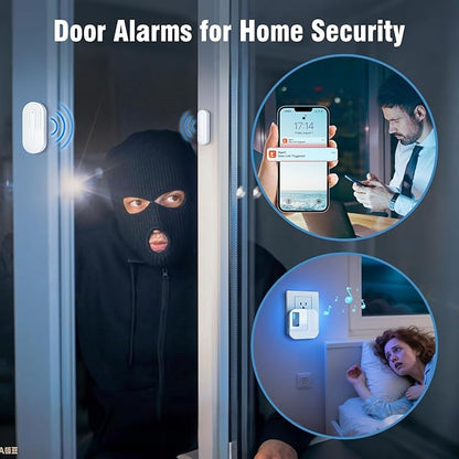 Door Chime,Sanjie WiFi Door Sensor Open Chime When Entering for Business/Home/Store/Office Alert Your Phone,Alarms for Kids Safety,500 FT Range,20 Ringtones ,1 Sensor 1 Receiver