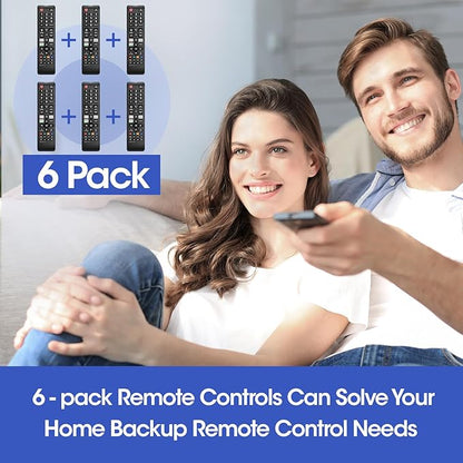 6 Pack Remote for All Samsung TV Remote, Replacement Compatible with All Samsung Smart TVs, Series TVs, LCD, LED, 3D, HDTV
