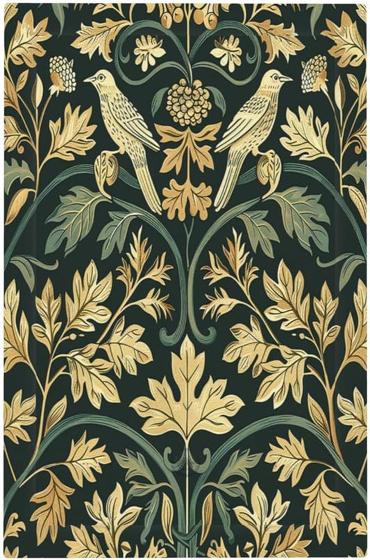 Light Switch Cover Plate William Morris Vintage Botanical Birds Golden Green Leaves 1 Gang No Device Blank Electrical Wall Plates Faceplate Decorative Switch Plate for Bedroom Home Decor