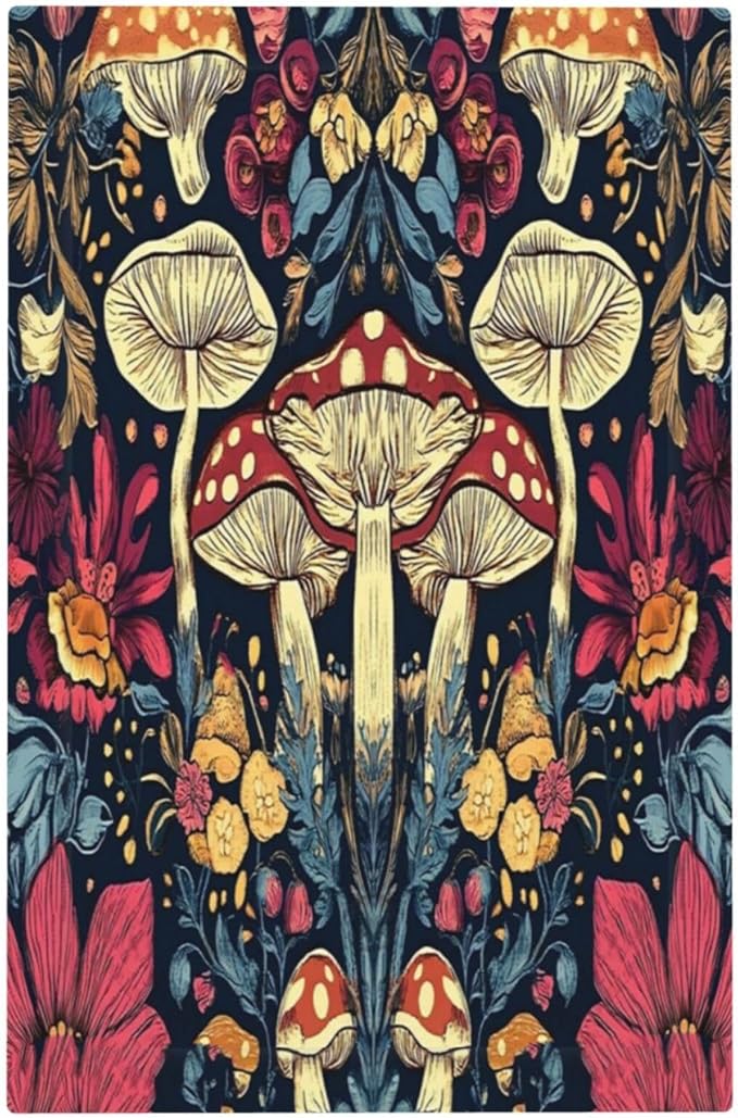 Light Switch Cover Plate Coloful Red Yellow Orange Magical Mushroom Forest 1 Gang No Device Blank Wall Plate Electrical Outlet Cover Decorative Switch Plate Covers for Bedroom Home Decor