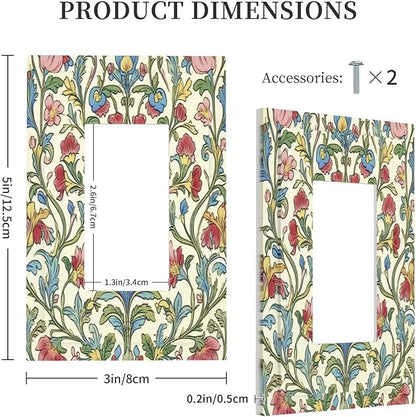Decorative Outlet Covers Boho Red Floral Morris Plant Leaves 1 Gang Single Rocker Light Switch Cover Plate Wall Plates Gfci Faceplate For Farmhouse Cabin Decor