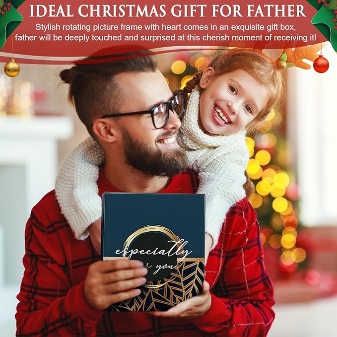 Dad Christmas Gifts for Dad from Daughter Son Kids, Engraved Night Light with Dad Picture Frame 5x7 Father in Law Christmas Gifts for Dad Who Wants Nothing & Gifts for Step Dad Bonus Dad New Dad Gifts