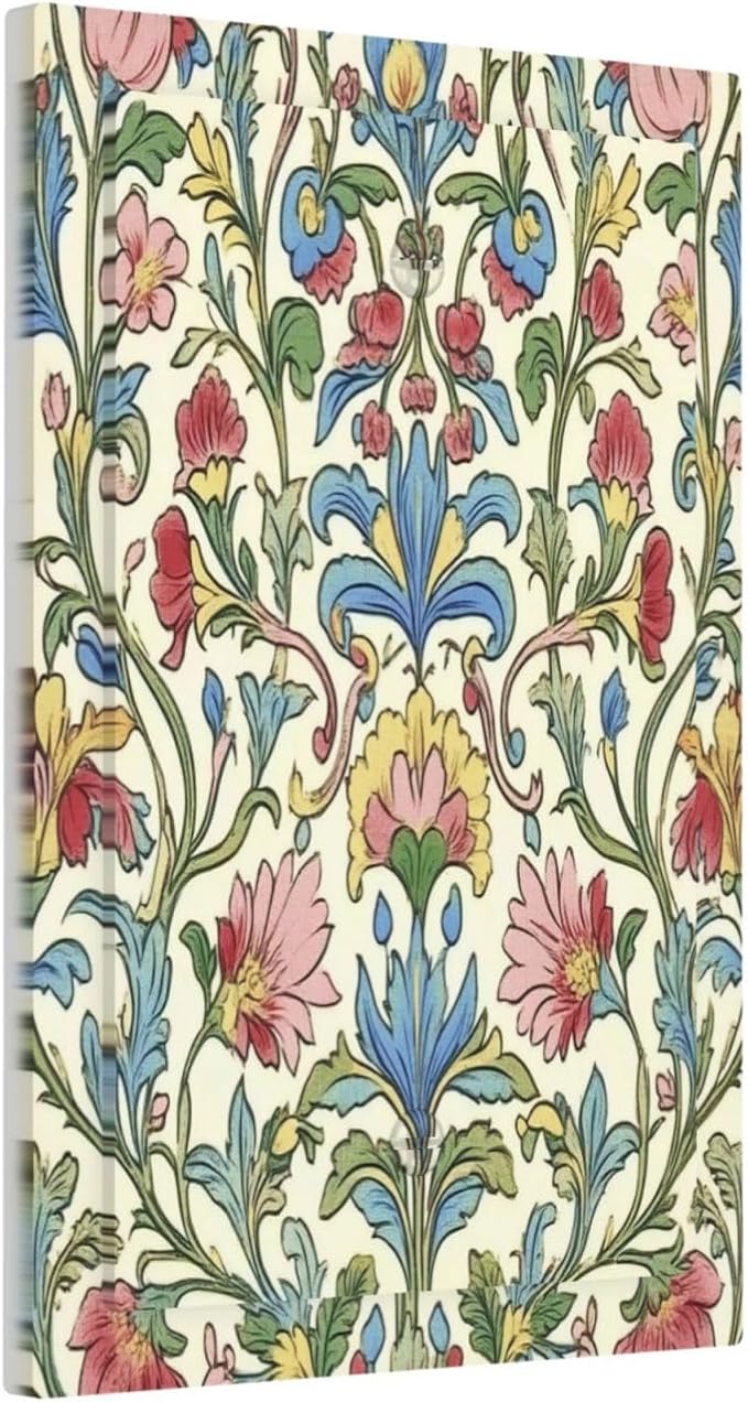Light Switch Cover Plate Boho Red Floral Morris Plant Leaves 1 Gang No Device Blank Electrical Wall Plates Faceplate Decorative Switch Plate For Farmhouse Cabin Decor