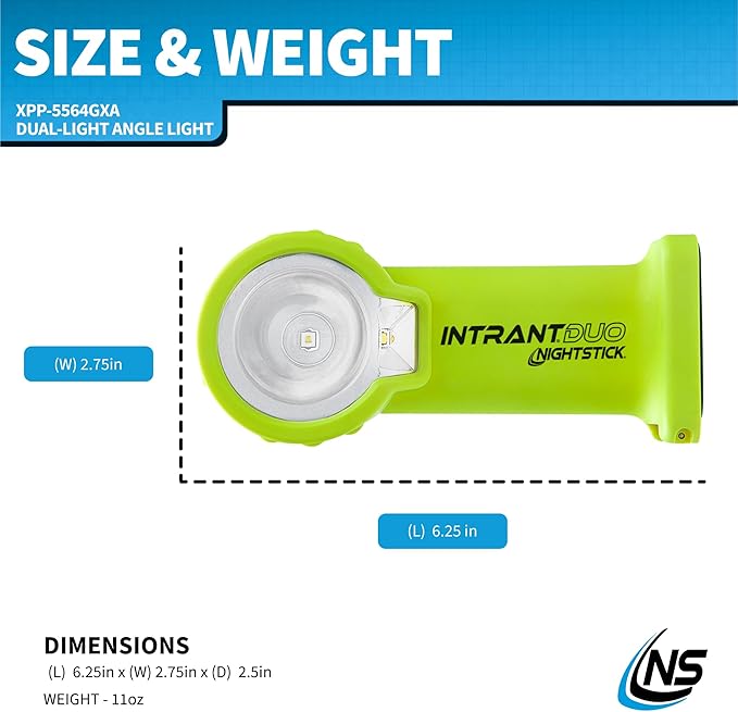 Nightstick XPP-5564 Intrant® Duo Intrinsically Safe Turbo Dual-Light Angle Light - 4 AA