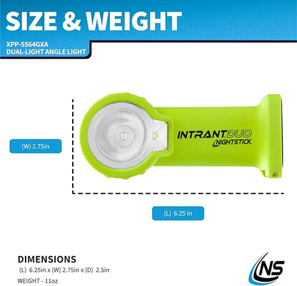 Nightstick XPP-5564 Intrant® Duo Intrinsically Safe Turbo Dual-Light Angle Light - 4 AA