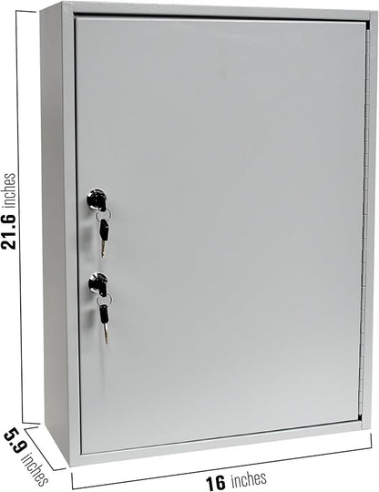 BankSupplies STEELMASTER 320 Key Cabinet - Dual Lock Control Key Box - Welded 22 Gauge Steel Construction - Scratch Resistant - Write-On Key Tags for Easy Identification