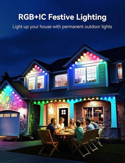 Permanent Outdoor Lights -Smart Eave Lights for House150ft with 108 LED,RGB+IC IP67 Waterproof Eternity Lighting for Daily Decor, Work with Remote, APP, Alexa, Google Assistant