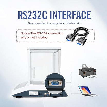 Lab Scale 0.001g×100g Accuracy Digital Lab Analytical Balance Jewelry Scale with Windshield,RS232 Interface Laboratory Analytical Balance (0.001g*100g)