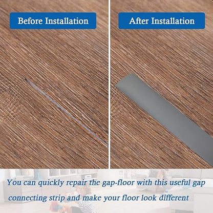Floor Transition Strip Self Adhesive Floor Cover Strips Laminate 2" Wide Vinyl Flat Divider Transitions (5cm, 10Ft, Gray)