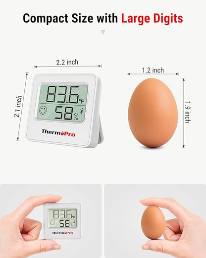 ThermoPro TP357 Digital Hygrometer Indoor Thermometer of 260FT, Bluetooth Thermometer Humidity Meter with Smart App, Room Thermometer Humidity Gauge with Temperature Humidity Sensor