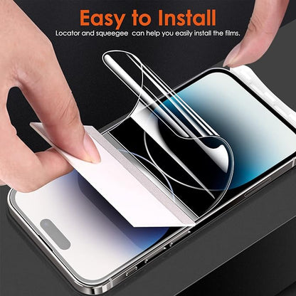 [2+2 for iPhone 15 Pro Privacy Screen Protector (NOT Glass) with Tempered Glass Camera Lens Protector, Anti-Spy Non-breakable Soft Flexible TPU Hydrogel Film Screen Protector for iPhone 15 Pro
