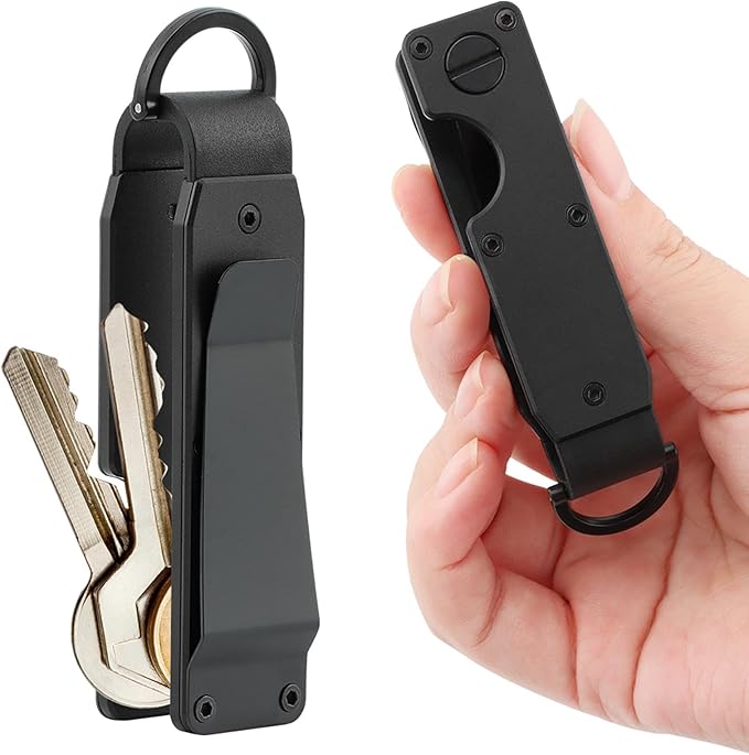 Key Organizer With Key-Handle,Compact Met-allic Key Holder,Met-allic Key-Organizer,Smart Keychain Secures 1-5 Keys