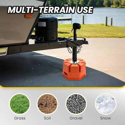 6" H Trailer Jack Block 4 Pack with Bag, 40000 lbs Capacity per Camper RV Stabilizer Blocks for Any Tongue Jack, Post, Foot, Round Square or Scissor Stabilizer, Stackable & Portable, Orange