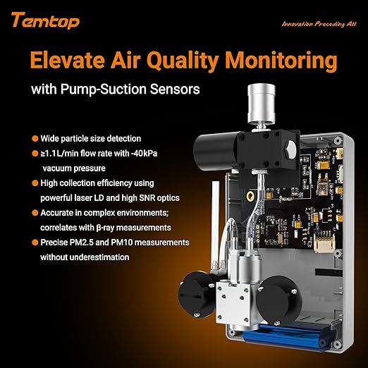 Temtop PMD351 Professional Aerosol Mass Monitor - Handheld PM1.0, PM2.5, PM10 & TSP Monitor with RS-485 for Industrial Hygiene and Environmental Compliance