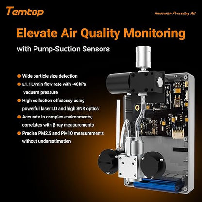 Temtop PMD351 Professional Aerosol Mass Monitor - Handheld PM1.0, PM2.5, PM10 & TSP Monitor with RS-485 for Industrial Hygiene and Environmental Compliance