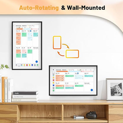 Digital Calendar 15.6" Smart Calendar&Chore Chart, 1920*1080 Interactive Touchscreen Electronic Calendar for Family Schedules, 64GB Wifi Meal Planner, Wall&Desk Mountable, 2025 Calendar-Black