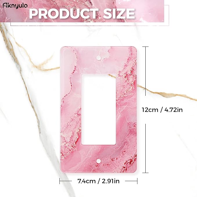 Abstract Pink Marble Design Acrylic Switch Plates & Outlet Covers Wall Plate Outlet Covers Decorative Light Switch Cover