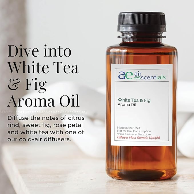 Air Esscentials Diamond Smart Scent Air Machine + White Tea & Fig Aroma Oil - Bluetooth Control | Covers 500+ sq. ft. | Waterless Essential Oil Diffuser | 300mL USA-Made Oil Included