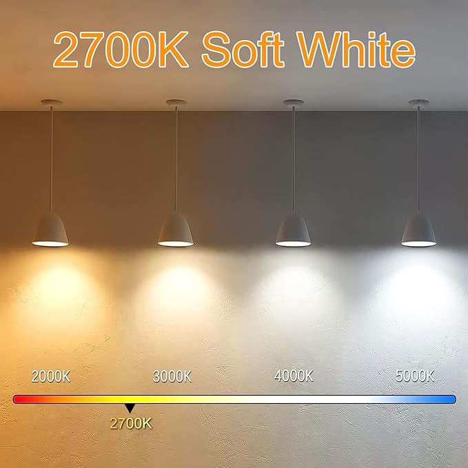 5 Inch Edison Bulb, 2700K Soft White E26 Led Bulb 6W Dimmable, 800LM T10/T9 Clear Glass Tubular Light Bulbs, AC 120V Equal 80 Watt Bulbs for Chandelier Pendant Wall Light - 4Pack
