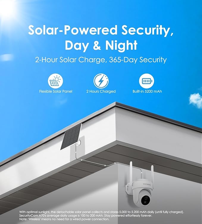 4K Security Cameras Wireless Outdoor, No Subscription, Works in -14°F Cold [2025 New] Solar-Powered Home Security Camera System with 360° Auto Tracking, Color Night Vision, 5G & 2.4G WiFi, Easy Setup